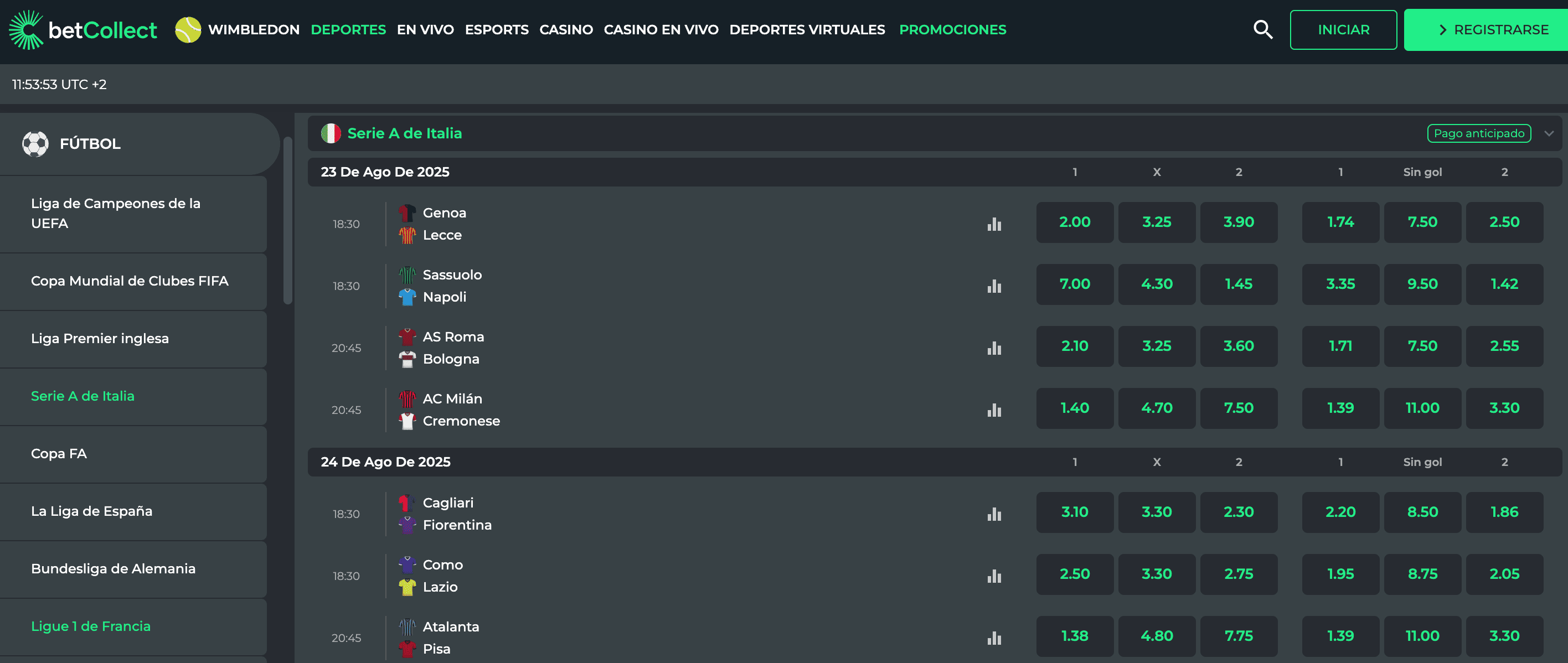 BetCollect Deportes En Vivo